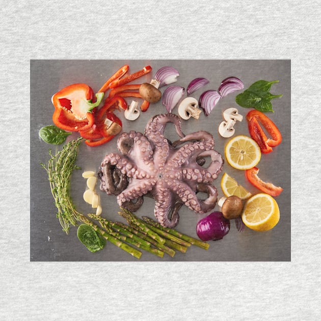 Fresh octopus and vegetables by naturalis